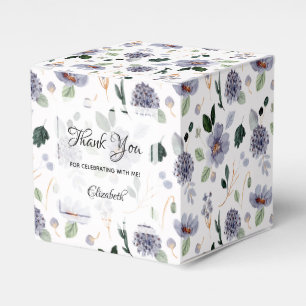 Schicke Aquarell-Lila-Blumen Geschenkschachtel