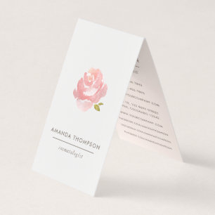 Schicke Aquarell-Rosa Rose Visitenkarten