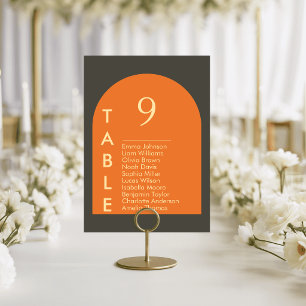 Schicke Arch-Hochzeit-Tischkarten Sitzordnung Tischnummer