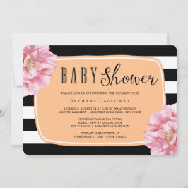 Schicke Babyparty-mit Blumeneinladung/Pfirsich Einladung