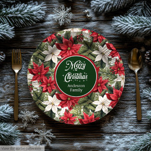 Schicke benutzerdefinierte Weihnachtsblumen-Papier Pappteller