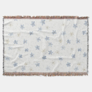 Schicke blaue Creme-Blumen Decke