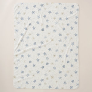 Schicke blaue Creme-Blumen Sherpadecke
