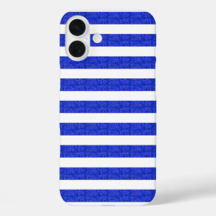 Schicke blaue geometrische Streifen iPhone 16 Plus Hülle