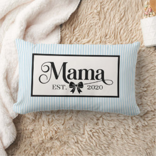 Schicke blaue gestreifte minimalist Mama Custom Lendenkissen