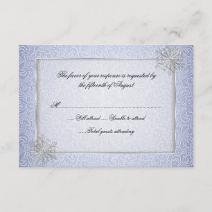 Schicke blaue Schneeflocke-Hochzeits-Wartekarte RSVP Karte