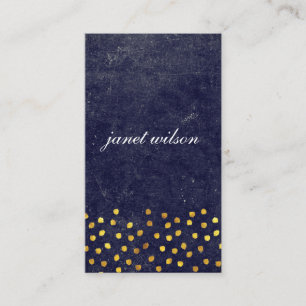 schicke blaue Textur mit goldenem Punktmuster Visitenkarte