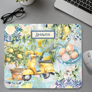 Schicke blaue türkisfarbene sizilianische Zitrus-C Mousepad