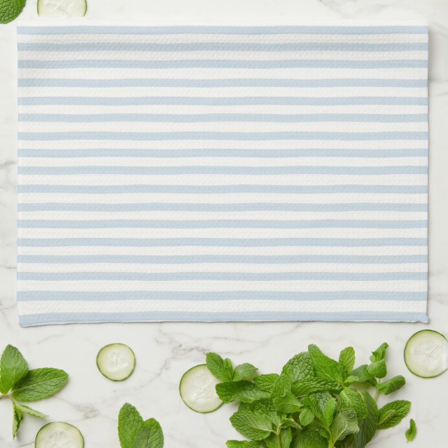 Schicke blaue weiße Streifen Geschirrtuch (Gefaltet)