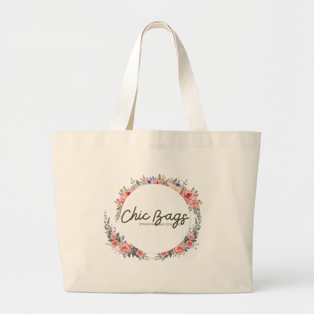Schicke Blumen-Tasche  Jumbo Stoffbeutel (Vorne)
