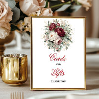 Schicke Blush-Burgunder-Karten-und-Geschenke-Tisch