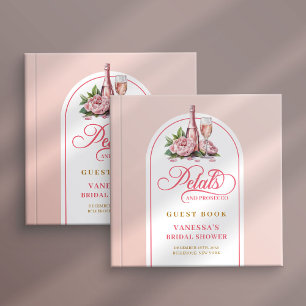 Schicke Blüten und Prosecco-Roségold-Gästebuch Gästebuch
