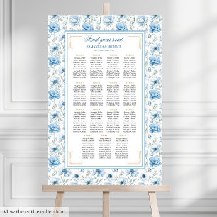 Schicke Bohemian Hellblau Gold Glanz Sitzordnung Poster