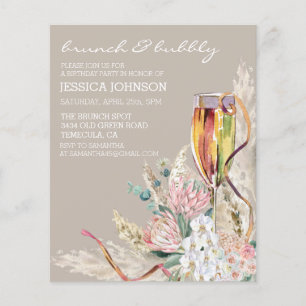 Schicke Boho-Champagner-Brunch-Sekt-Geburtstagsfei