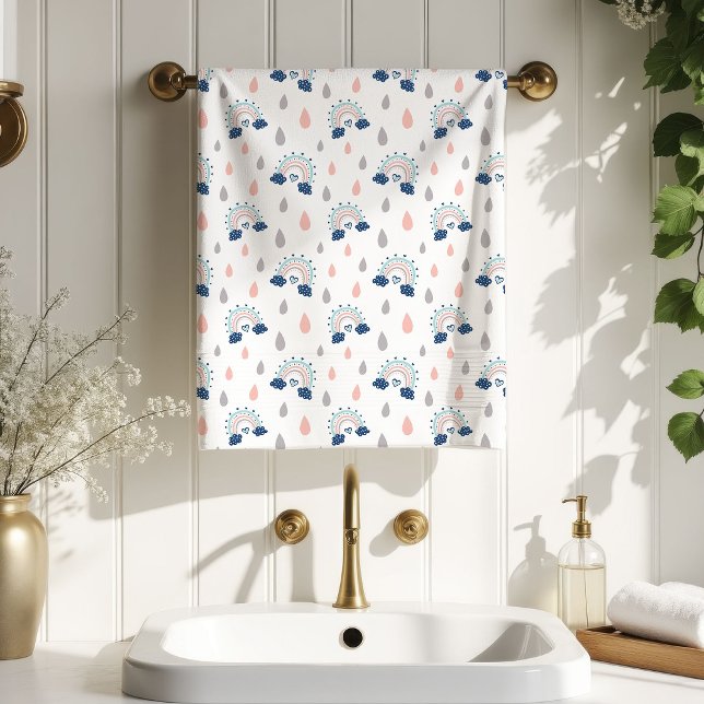 Schicke Boho-Handtücher Navy Pink Regenbogen Gesch Badhandtuch Set (Chic Boho Towels Navy Pink Rainbow Gift Idea)