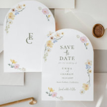 Schicke Boho-Wildblumen-Hochzeit - Save the Date