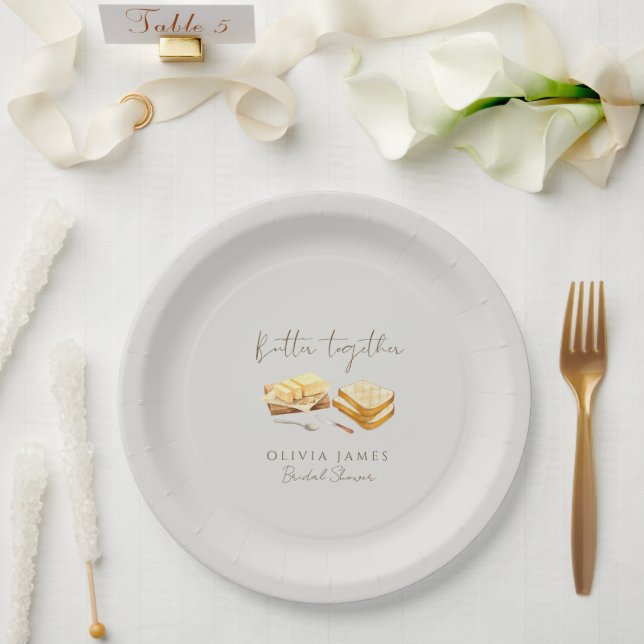 Schicke Brot-und-Butter-Brautparty Pappteller (Hochzeit)