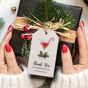 Schicke Candy Cane Martini Weihnachtsgeschenk Geschenkanhänger