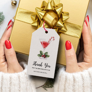 Schicke Candy Cane Martini Weihnachtsgeschenk Geschenkanhänger