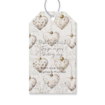 Schicke Creme Graue Herzen Ornamente Hochzeit