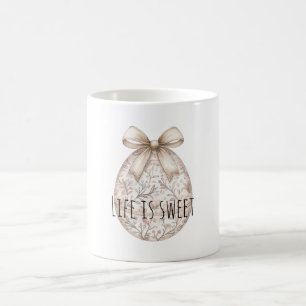Schicke Creme-Oster-Ei-Schleife Kaffeetasse