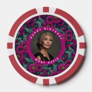 Schicke Daisy 21. Geburtstag Schönes Lila Pokerchips