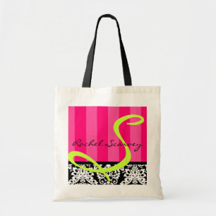 Schicke Damast-u. Streifen-Tasche Tragetasche