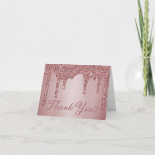 Schicke Dankeschön-Karte mit roségoldenem Glittert Dankeskarte