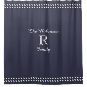 SCHICKE DUSCHE CURTAIN_ " FAMILIE" NAVY/WHITE DUSCHVORHANG