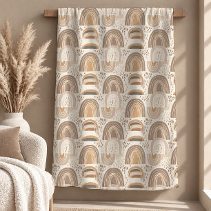 Schicke Elfenbein-Beige-Boho-Blattdecke Design Fleecedecke