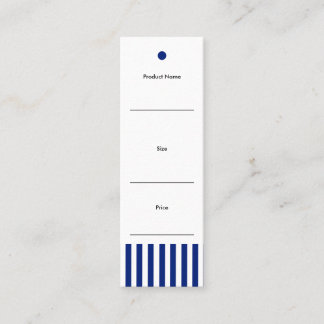 Schicke Etikette mit navyblauen Streifen für Bouti Mini Visitenkarte