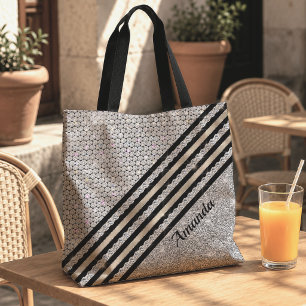Schicke falsche Kristall- und Silber-Glitzer-Perso Tasche