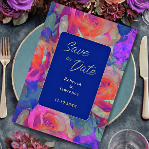 Schicke farbenfrohe Blumen-Garten-Hochzeit Save The Date
