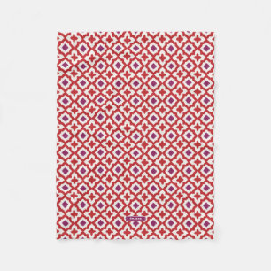 Schicke, farbenfrohe rote und violette Ikat-Stamme Fleecedecke
