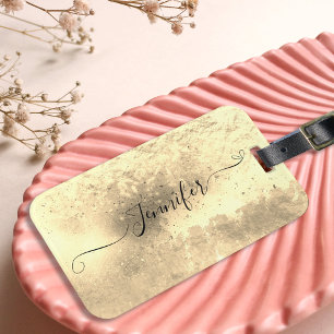 Schicke Faux-Goldfolie Metallic Grunge-Schriftzug  Gepäckanhänger