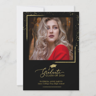 Schicke festliche Abschlussankündigung Gold Glitte Einladung