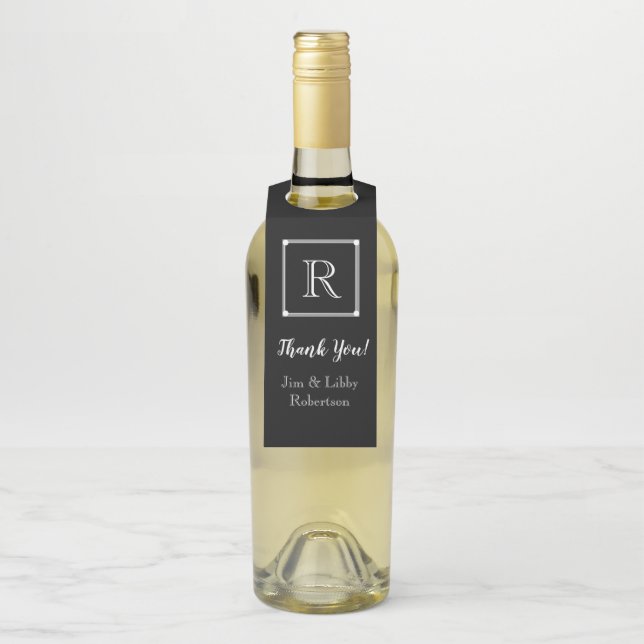 SCHICKE FLASCHE HANGER_THANK SIE MONOGRAMM UND FLASCHENANHÄNGER (Auf Flasche)
