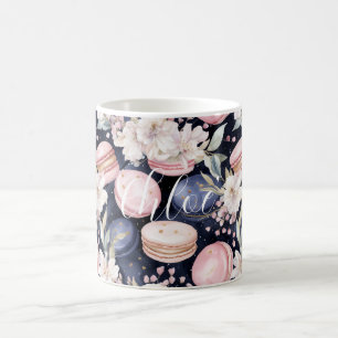 Schicke französische blaue rosa Macarons Kaffeetasse