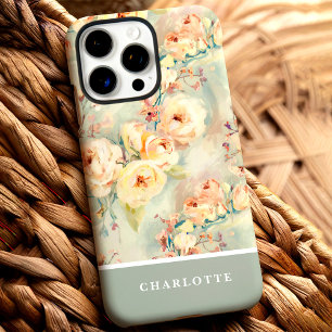 Schicke gelbe Rosen mit individuellem Namen Floral iPhone 16 Pro Max Hülle