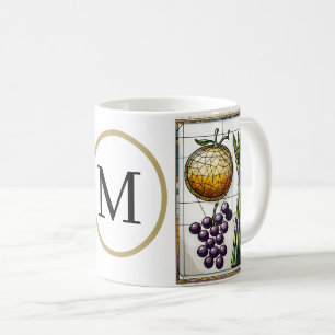 Schicke geometrische Lebensmittel & Monogramm Kaff Kaffeetasse