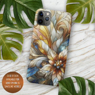 Schicke Glasmalerei-Blumen-Mosaik-Kunstmuster iPhone 16 Pro Max Hülle