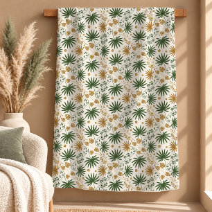 Schicke Gold-Sage-Grün-Tropenblattdecke Sherpadecke