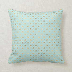 Schicke Gold Shamrock-Diamant-Muster-Mint Kissen