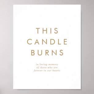 Schicke Gold-Typografie Diese Kerze Brennt Hochzei Poster
