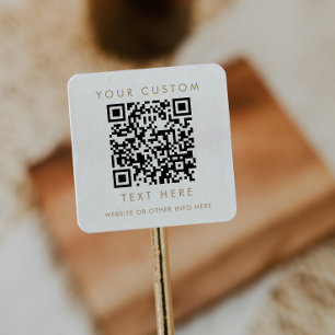 Schicke Gold-Typografie-Kunden-QR-Code für Kleinun Quadratischer Aufkleber