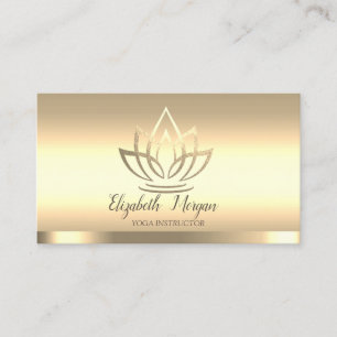 Schicke Goldene Lotusblume Yoga-Lehrerin Visitenkarte