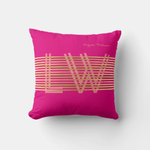 schicke goldene Streifen personalisiertes Monogram Kissen