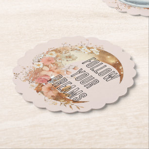 Schicke Goldrahmen-Rosé-Blumen-Hochzeitsdusche Untersetzer
