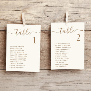 Schicke Goldschrift-Cream-Hochzeits-Sitzplan-Karte Einladung