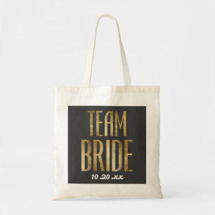 Schicke Goldschwarz-Team-Braut, die Bachelorette Tragetasche